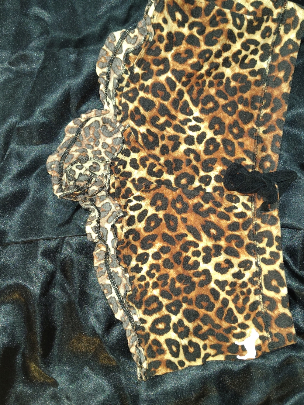 Victoria's Secret Leopard Print Ruffle Sleep Shorts - Brown/Black